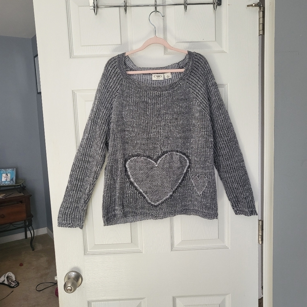 CATO girls heart marled sweater